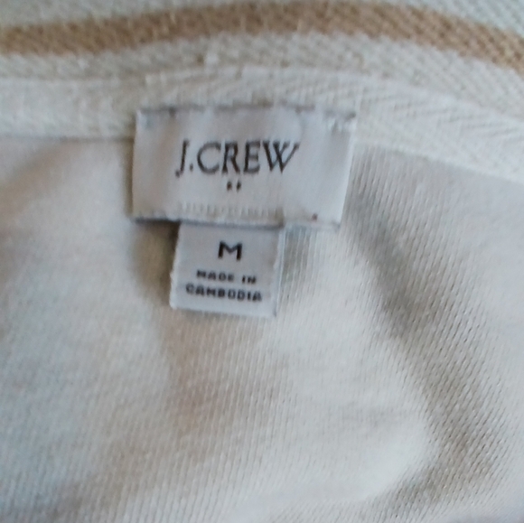 J. Crew Striped Crewneck Shirt Women's Medium Forest Casual - Picture 4 of 5